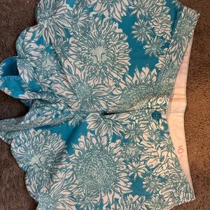 Lilly Pulitzer Turquoise and White Floral Shorts